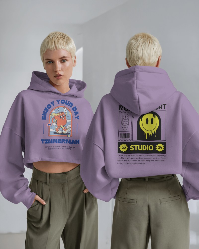 Urban Streetwear Hoodie Mockup Blonde Female Model Stylish Modern Look