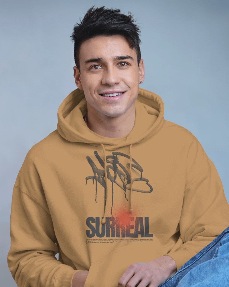 Urban Streetwear Hoodie Mockup Male Model Smiling In Casual Outfit Trendy And Modern Design
