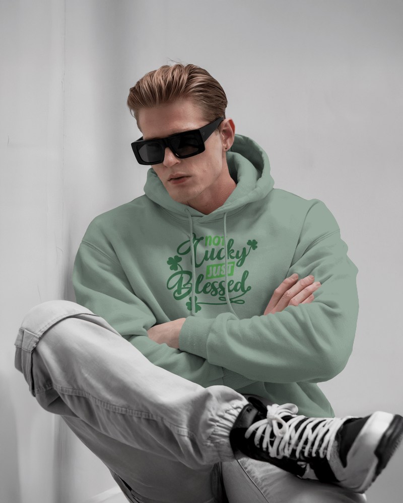 Urban Fashion Hoodie Mockup Male Model In Trendy Outfit With Sunglasses