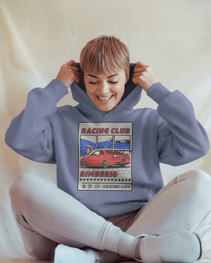 Short Hair Woman Hoodie Mockup Comfortable At Home