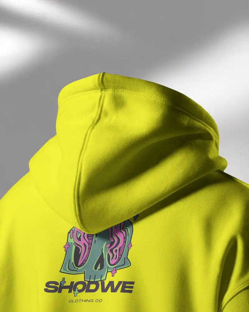 Detailed White Hoodie Mockup Folded Hood