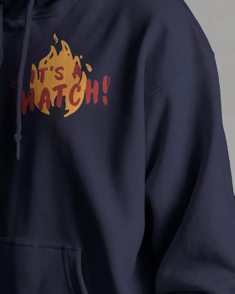 White Hoodie Mockup With Drawstrings And Folded Hood Presenting Design Space