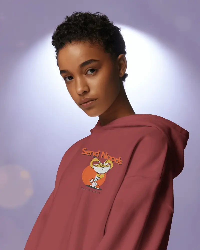 Confident Teenager Modeling A Hoodie With Hood Up