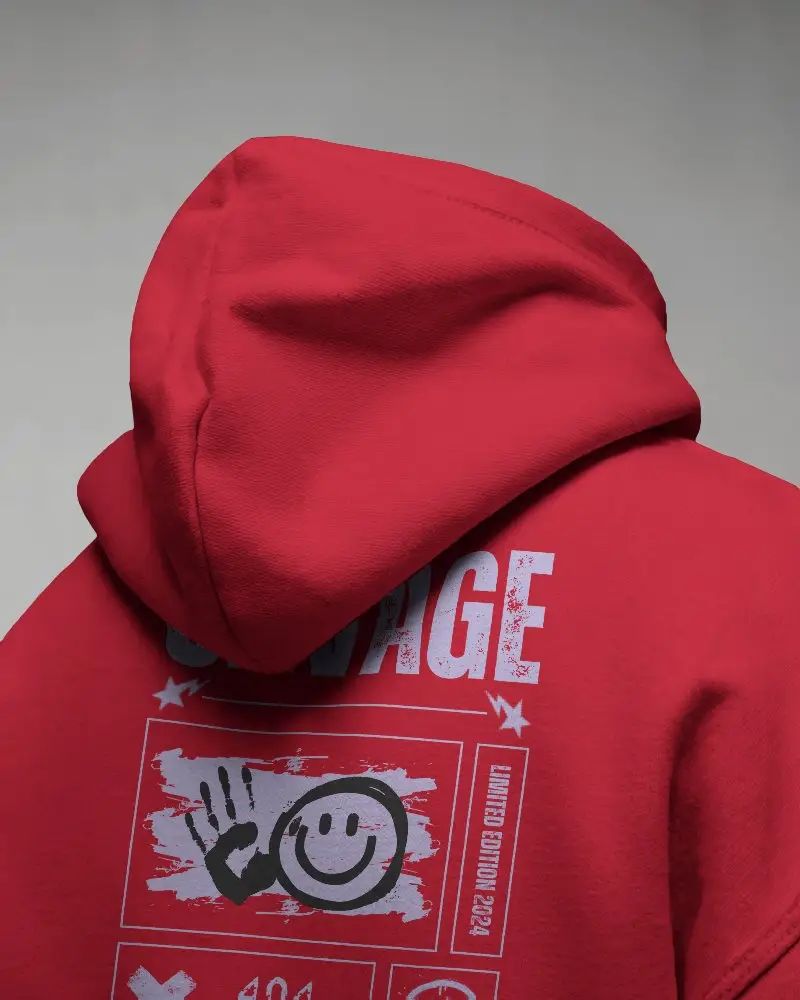 Close Up Hoodie Mockup With Folded Hood Showing Customizable Shoulder