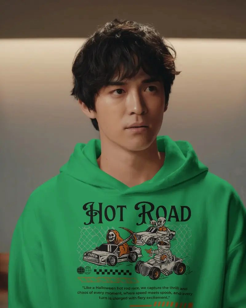 Front View White Hoodie Mockup On Man In Studio Lighting