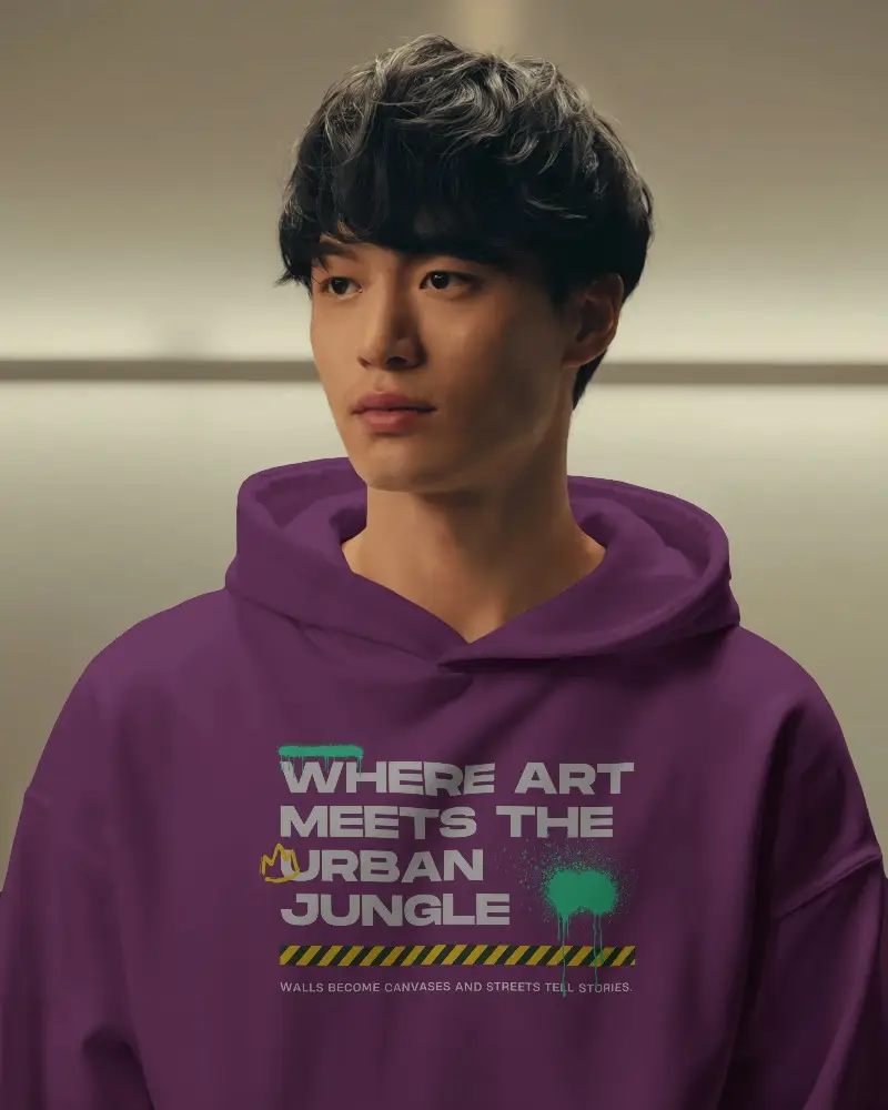 Modern Hoodie Mockup Young Man Facing Side In Studio Lighting For Brand Display