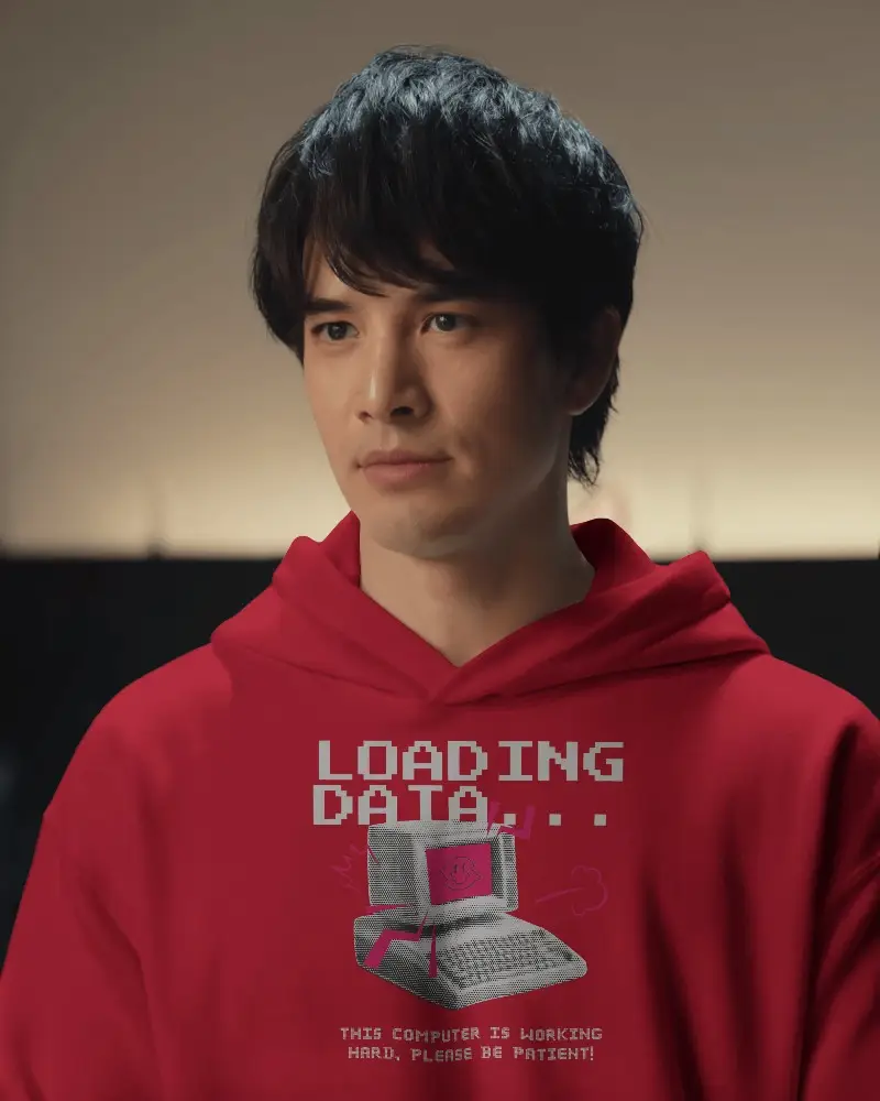 Brandable Hoodie Template Young Man In Elegant Soft Interior Mockup