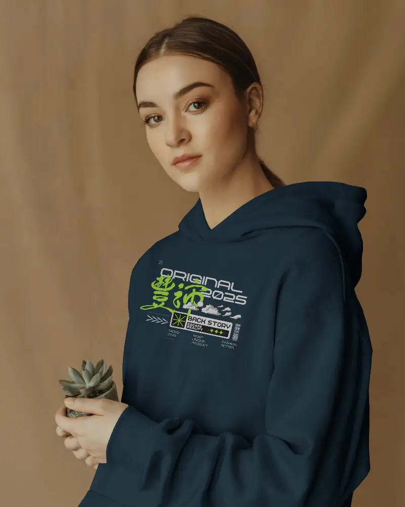 Realistic Womens Hoodie Mockup With Nature Inspired Vibes And Minimalist Design Focus