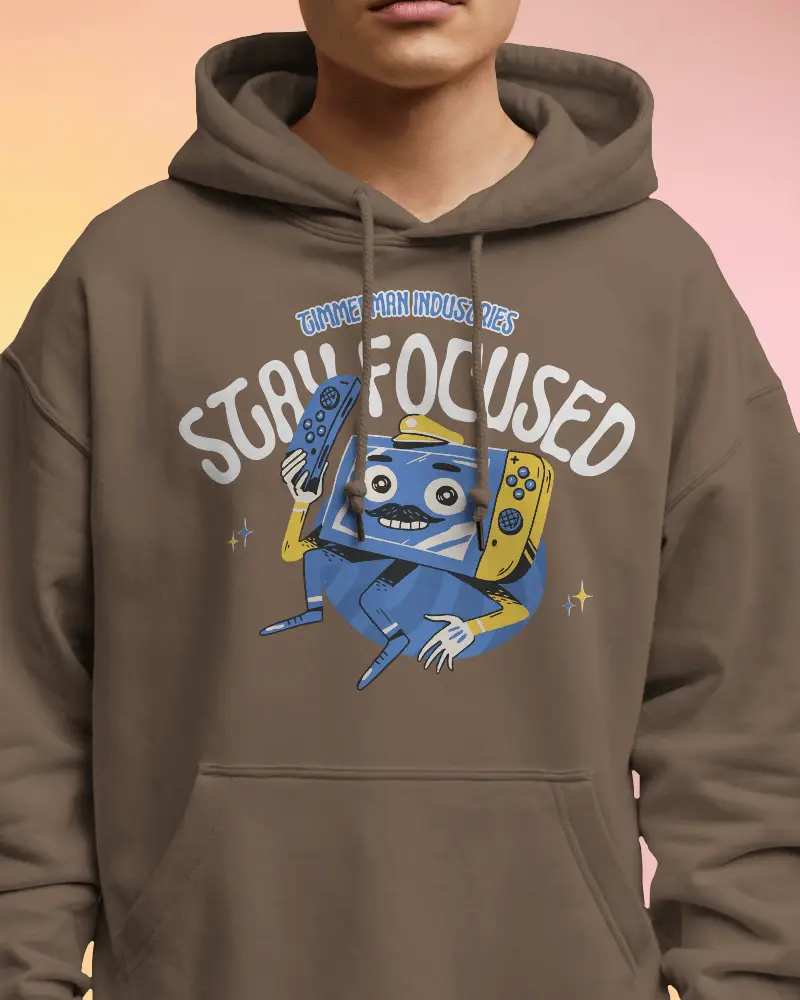 Front Closeup Hoodie Mockup With Center Design On Soft Gradient