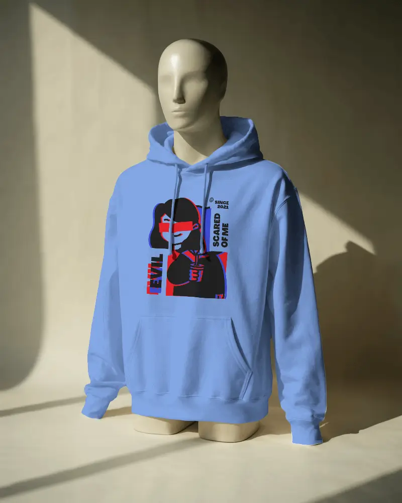 Minimalist Hoodie Mockup On Faceless Mannequin In Soft Shadow Light