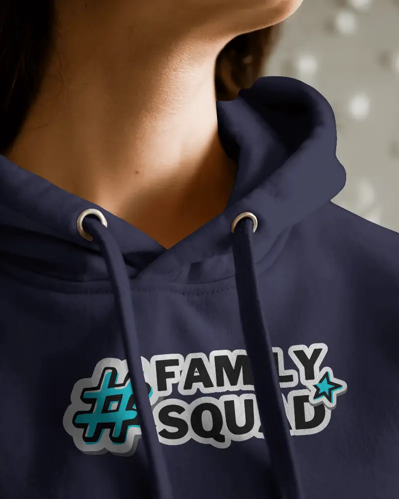 Close Up Hoodie Mockup Front View Showing Drawstrings And Neck Details