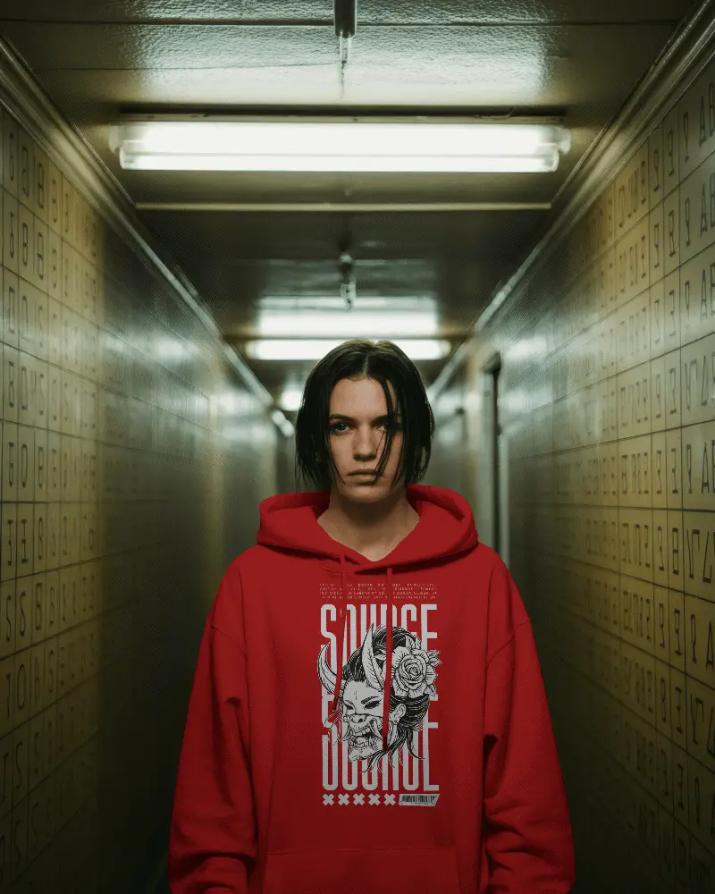 Intense Expression Hoodie Mockup Moody Tunnel Setting