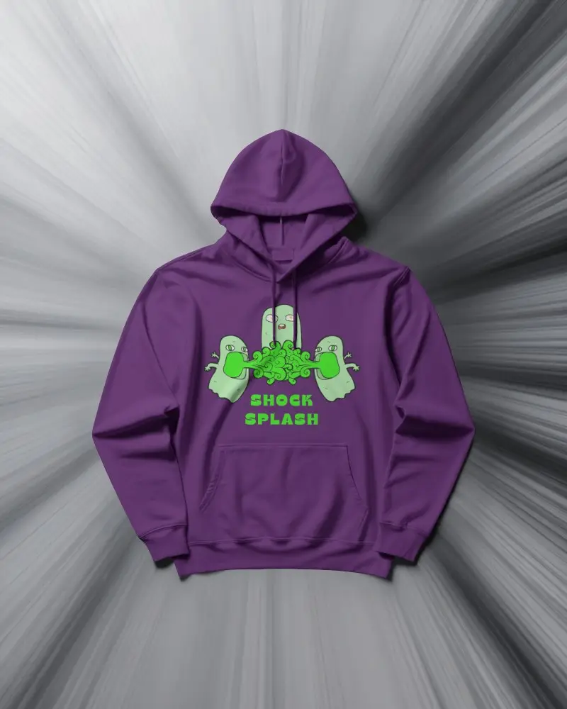 Center Framed Hoodie Mockup Pullover On Dynamic Radial Background With Speed Effect Light Burst