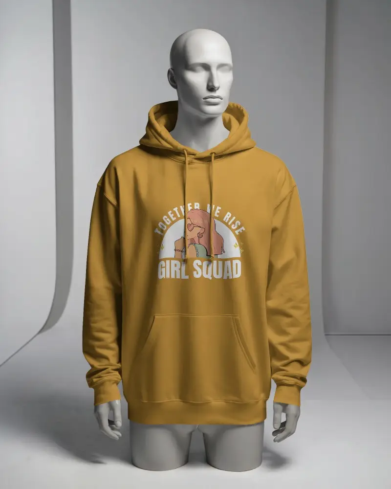 Modern Product Hoodie Mockup Full Front View On Mannequin In Monochrome Studio Background