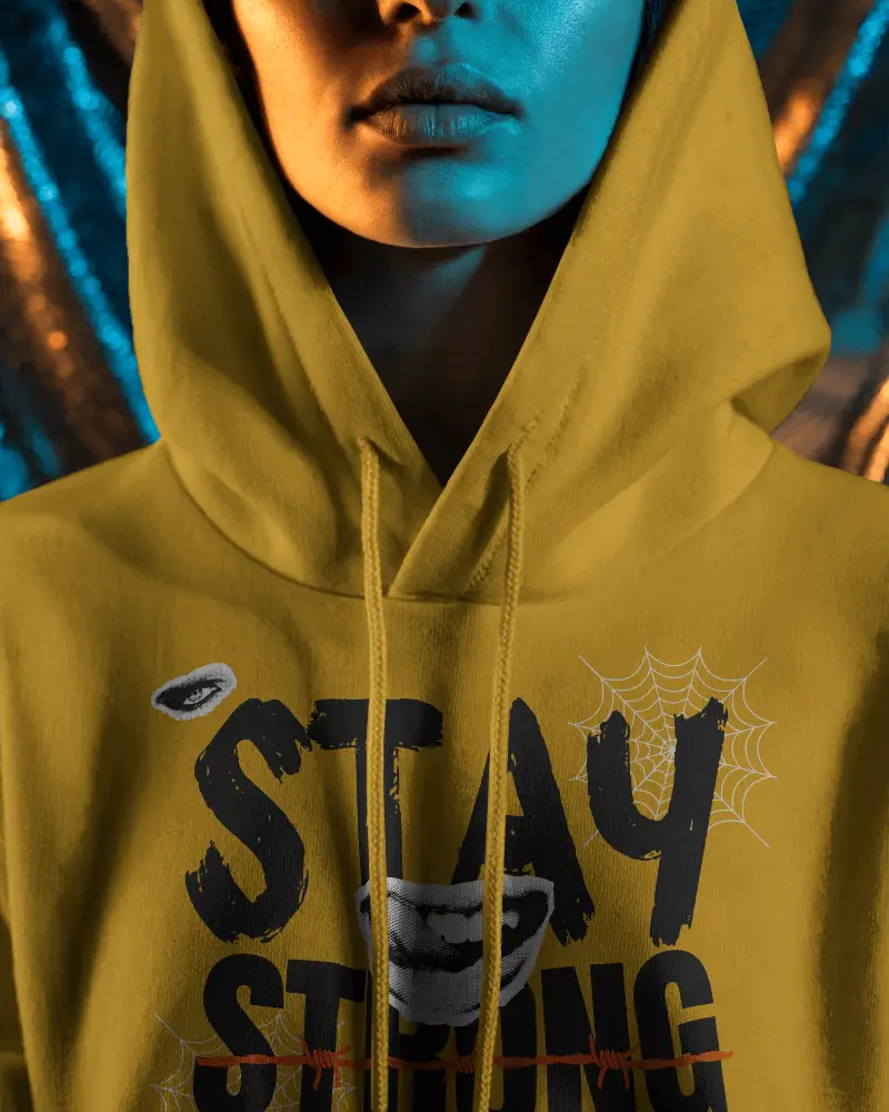 Stylish Plain Hoodie Close Up Mockup For Apparel Design And Fashion Brand Promotion
