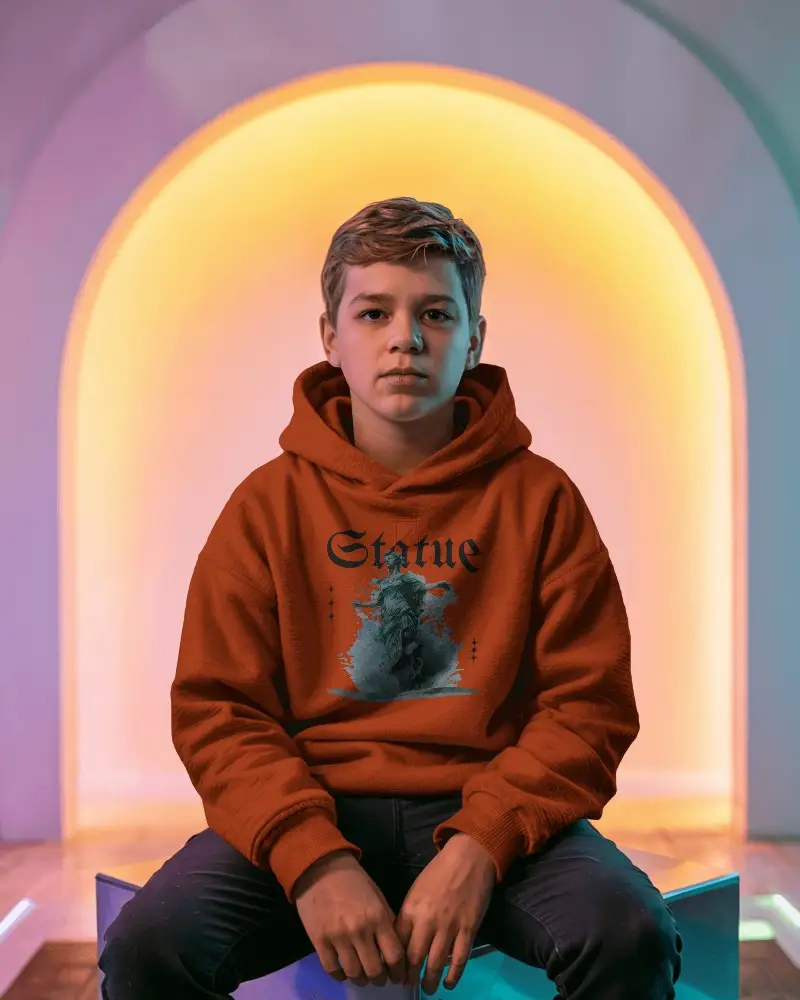 Stylish Youngster Hoodie Mockup Attire Casual Wear For Teens Modern Style Fashion