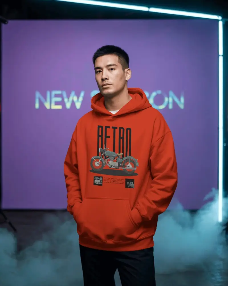 Modern Streetwear Mens Hoodie Mockup With Front Pocket And Relaxed Fit For Casual Style