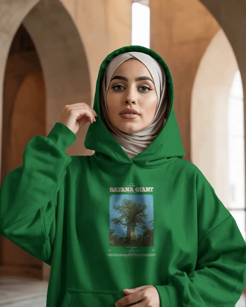 Trendy Loose Fit Hoodie Mockup For Women Cotton Blend Long Sleeves Comfortable Daily Wear