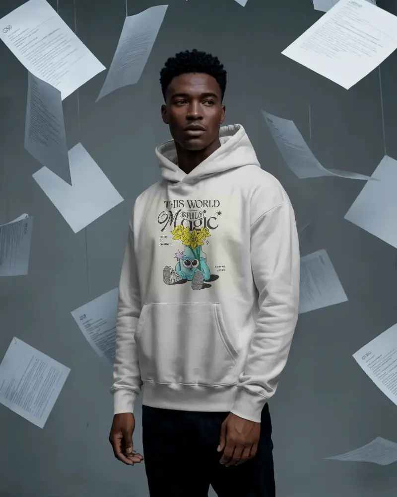 Modern Hoodie Mockup Showcasing Trendy Soft Fabric For Casual Wear Design