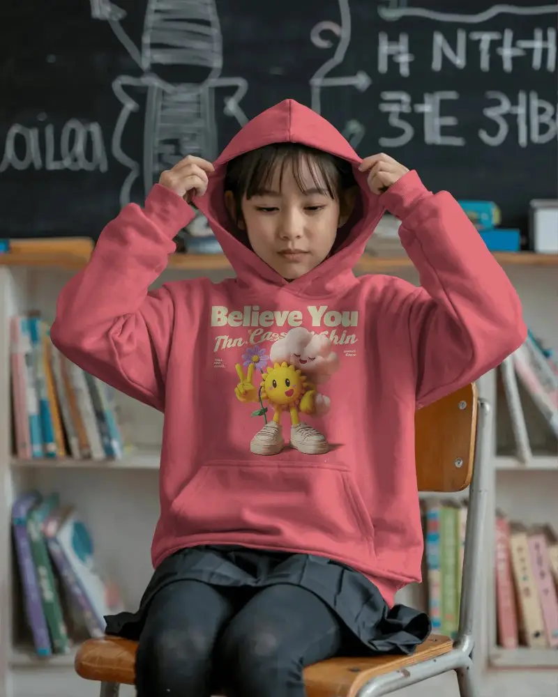 Warm Durable Youth Hoodie Mockup Perfect For School Outdoor Activities And Fun