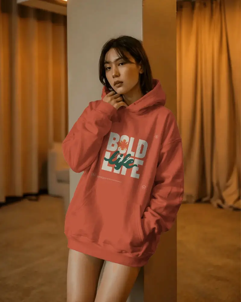 Comfortable Loose Fit Women Hoodie Mockup For Fashion Apparel Brand Presentation