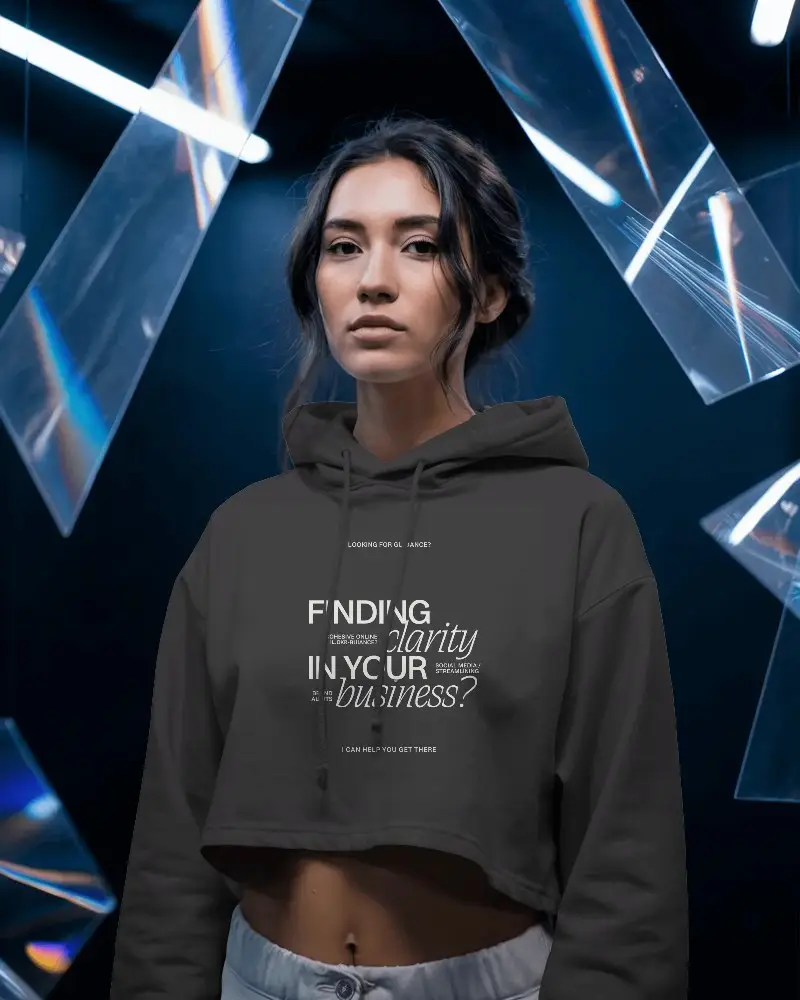 Stylish Cropped Hoodie Mockup With Drawstring For Modern Casual Wear Perfect For All Season Outfits