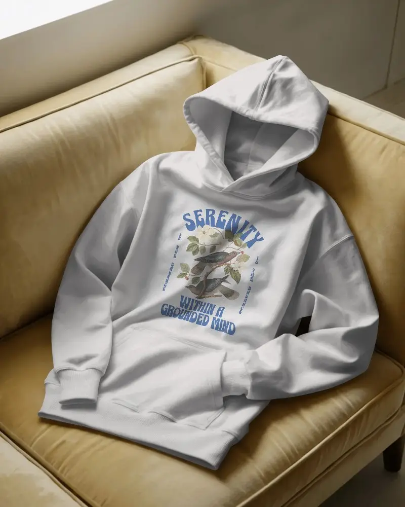 Classic Pullover Hoodie Mockup With Drawstring Hood And Side Seam Pockets For Style