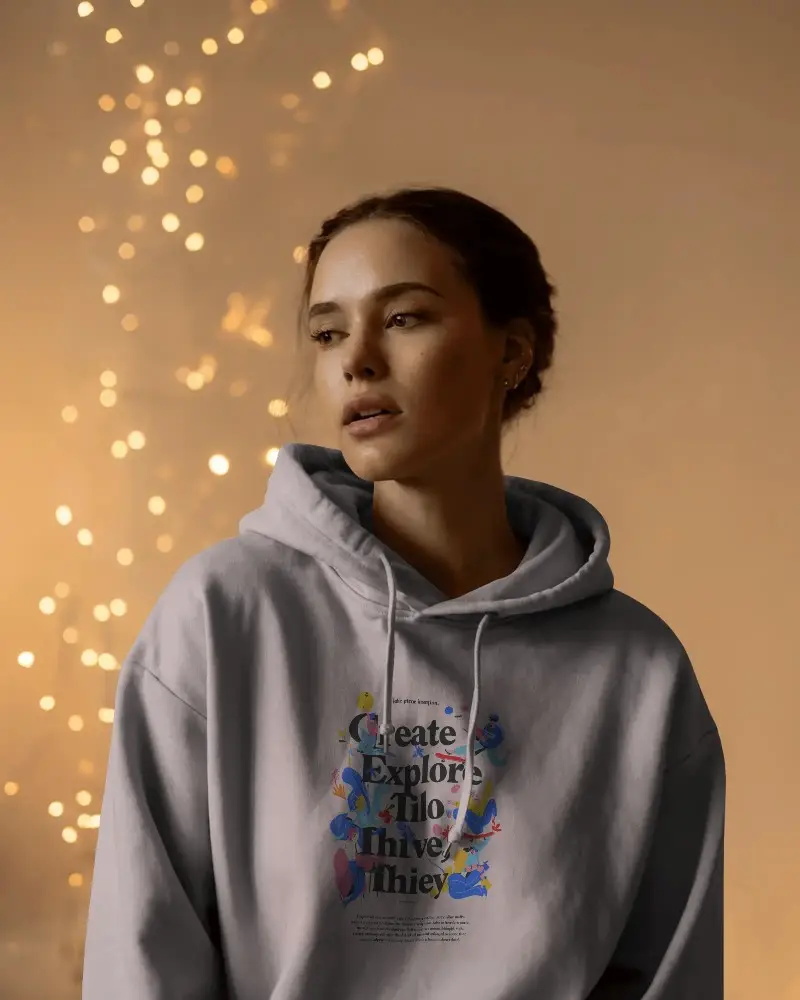 Cozy Relaxed Fit Plain Hoodie Mockup For Streetwear Fashion Brands