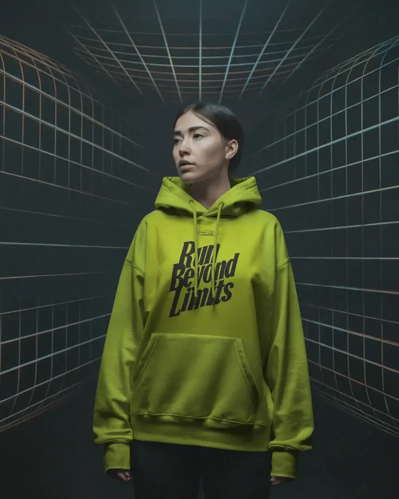 Stylish Comfortable Oversized Hoodie Mockup With Drawstring Hood And Front Kangaroo Pocket