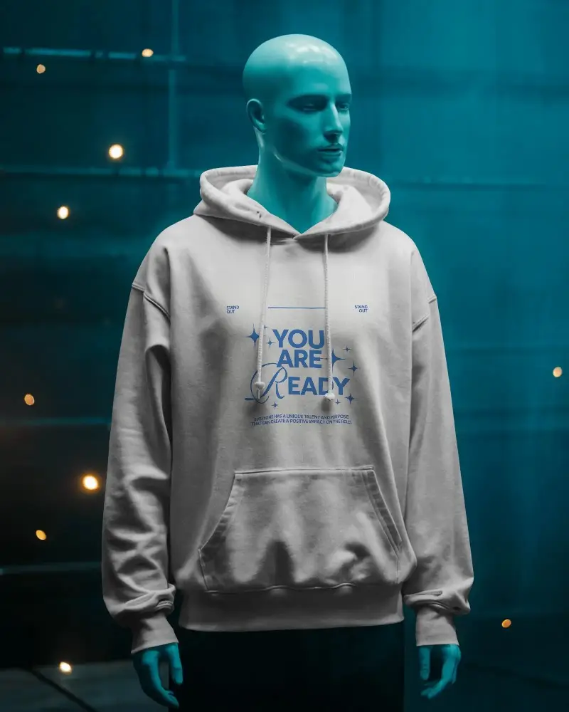 Modern High Quality Hoodie Mockup For Relaxed Fit With Functional Pouch Pocket And Hood