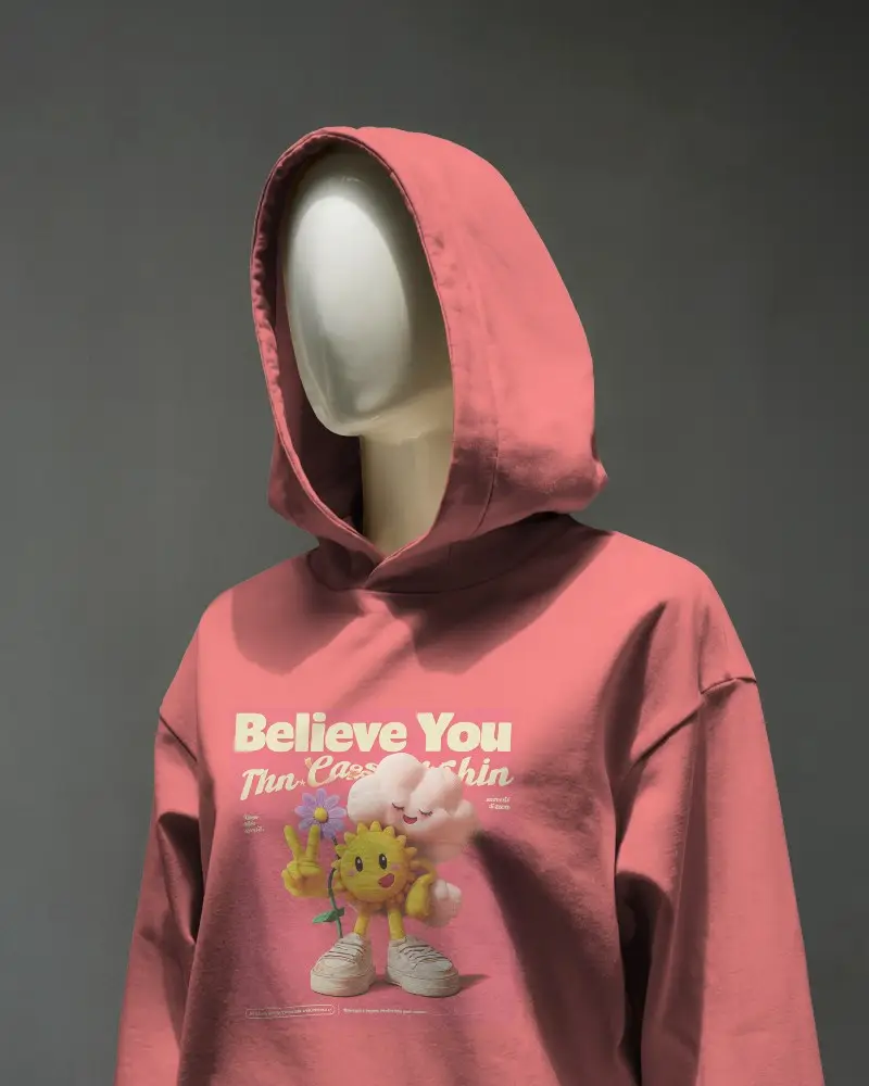 Minimalistic Hoodie Mockup For Apparel Brands With Simple Design And Clean Background