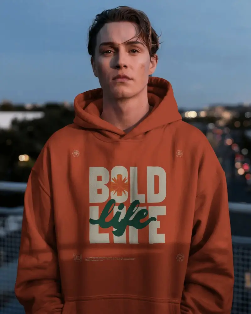 Urban Streetwear Style Hoodie Mockup For Men Perfect Casual Outdoor Apparel Presentation