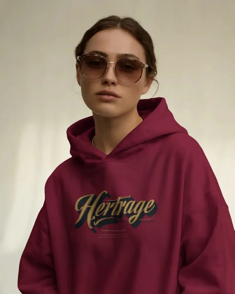 Trendy Minimalist Female Hoodie Mockup Relaxed Fit For Seasonal Outdoor Fashion