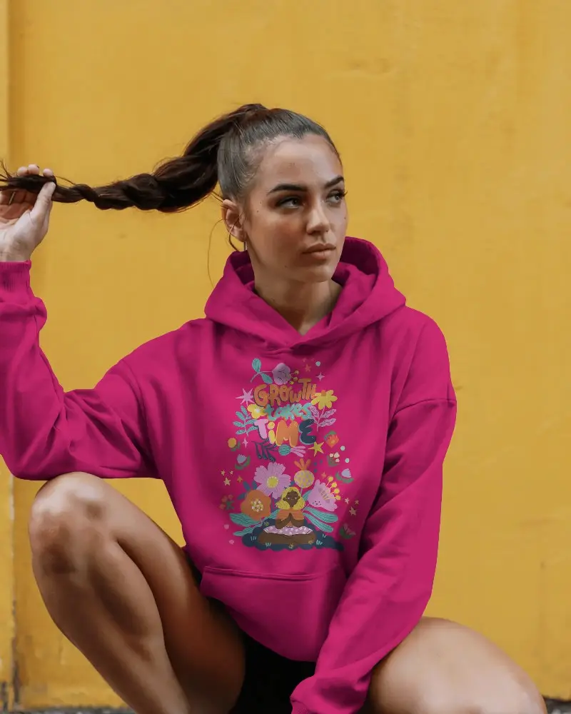 Cozy Winter Hoodie Mockup Female Model Sipping Coffee By The Window Soft Natural Lighting Warm And Inviting