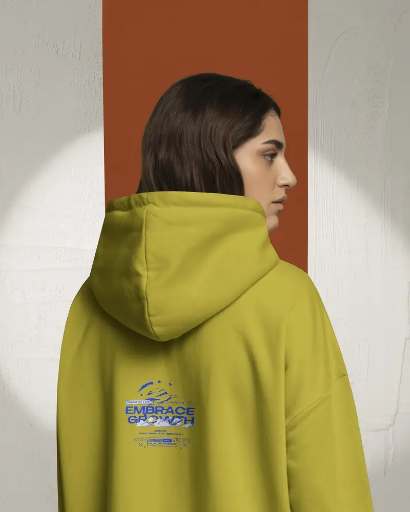 Cozy Loose Fit Hoodie Womens Back View Minimalist Style Comfortable Casual Wear