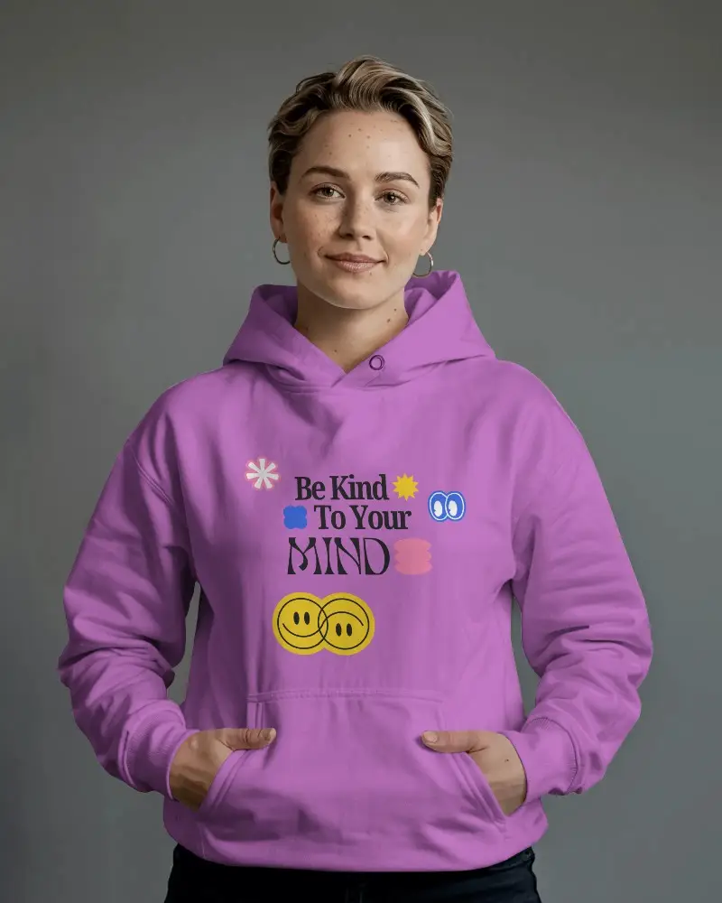 Sunset Glow Hoodie Mockup Model Standing On Rooftop Cityscape Backdrop Urban And Dreamy Vibes