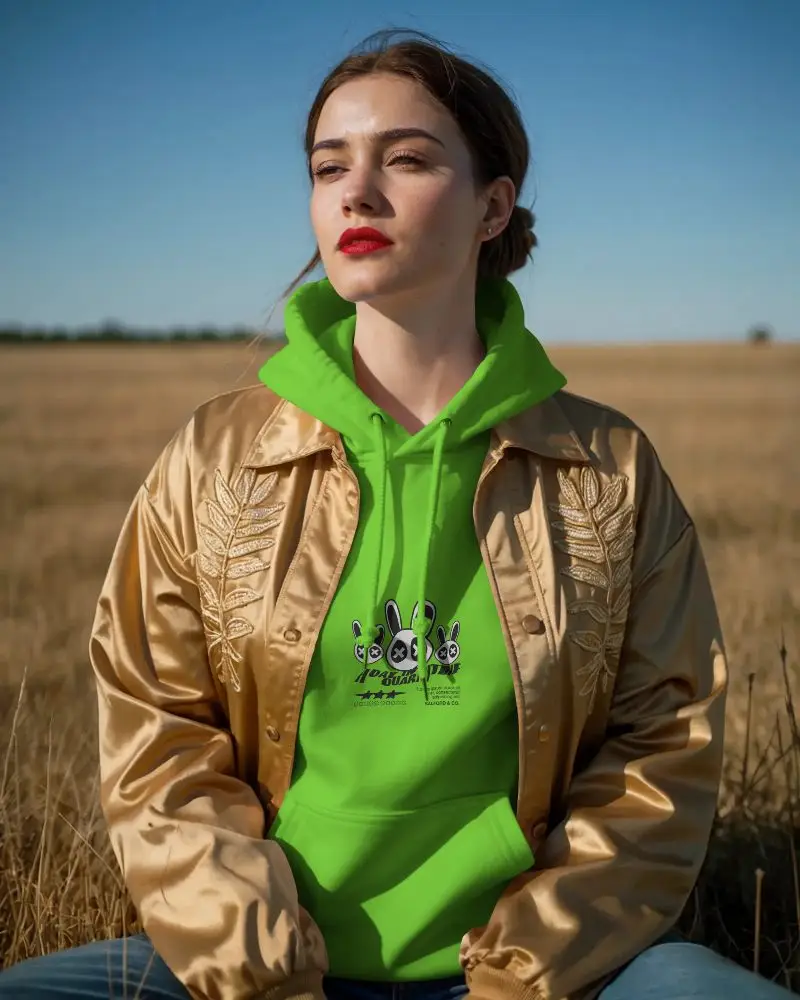 Casual Hoodie Mockup With Drawstring Pouch Pockets For Women Streetwear Outdoor Style