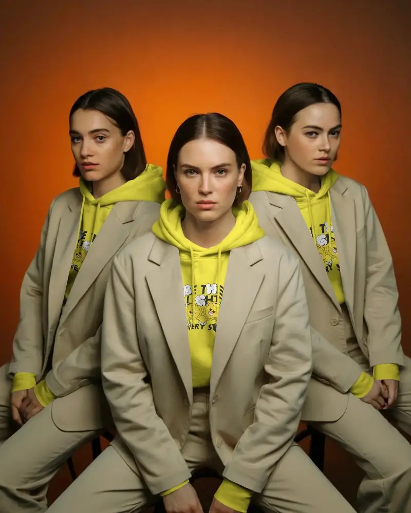 Premium Hoodie Mockup Showcasing Layered Smart Casual Outfit Idea For Branding