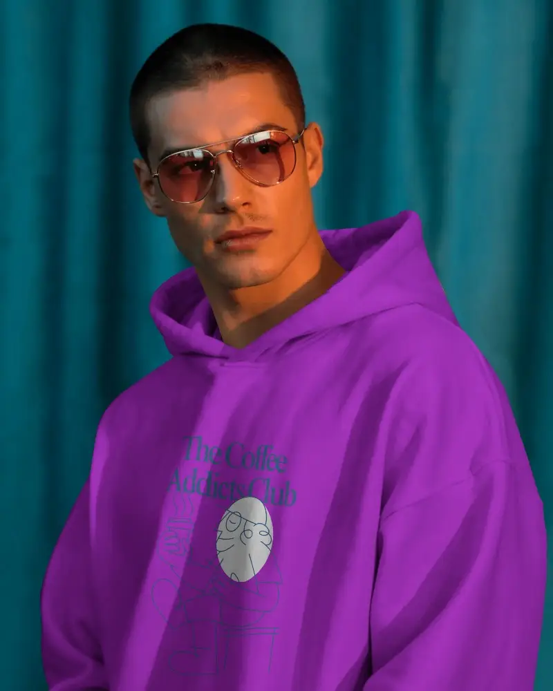 Casual Loose Fit Hoodie Mockup Hood Modern Design Perfect For Layering Cool Weather Wear