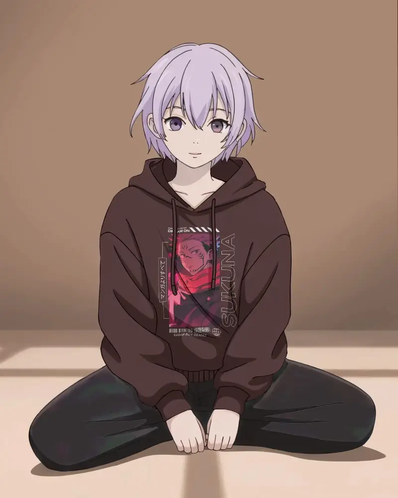 Casual Comfy Hoodie Mockup Seated Relaxed Fit Minimalist Streetwear Apparel Design