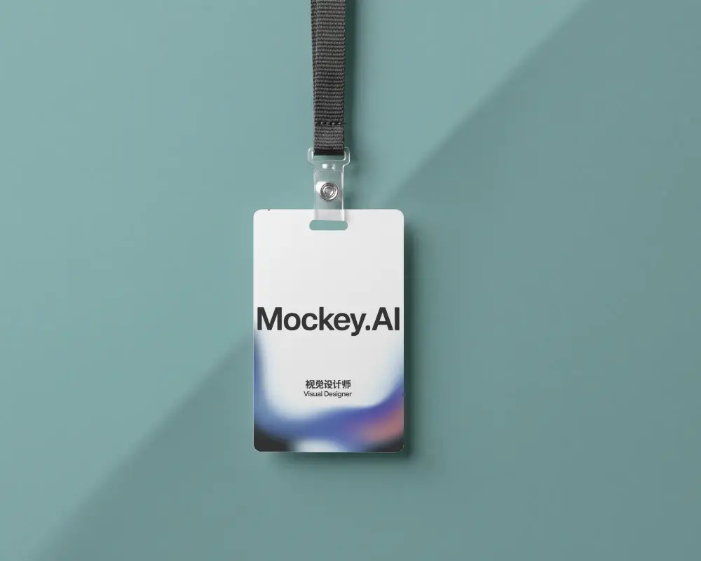 Professional Plain Id Badge Mockup For Personnel Identification And Official Use