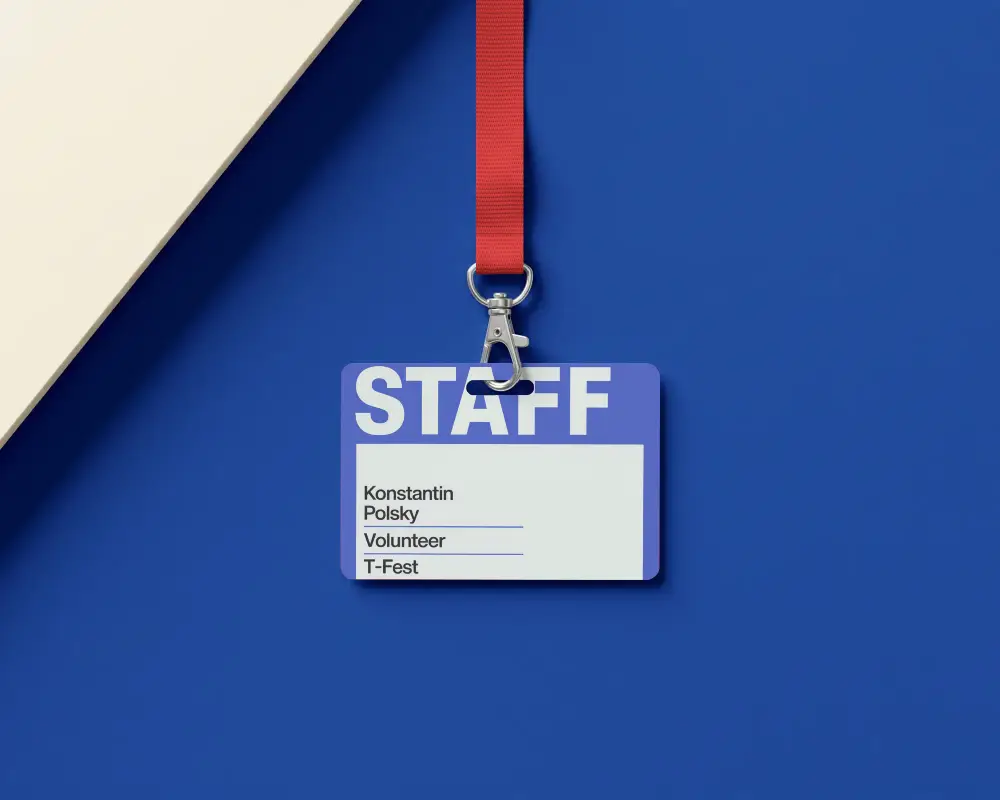 Blank Horizontal Id Card With Lanyard Mockup For Corporate Or Event Identification Purposes