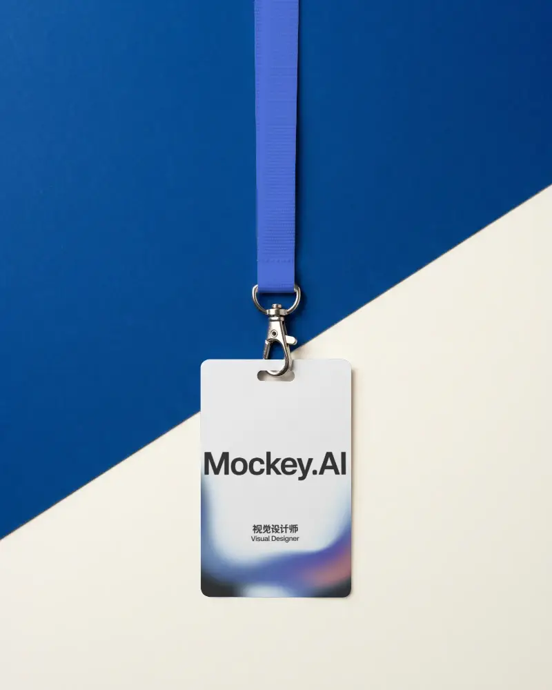Blank Id Card Mockup With Lanyard For Creative Identity Design Presentations