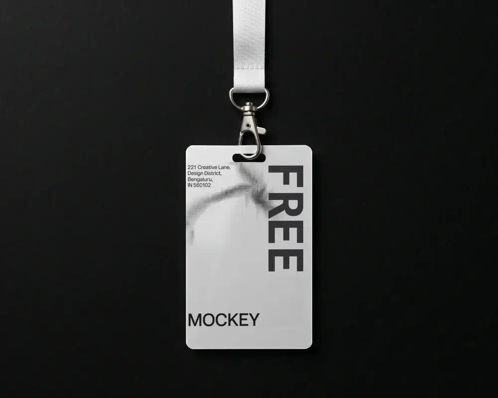 Vertical Id Card Mockup With Clip Lanyard For Professional Event Organization Presentation