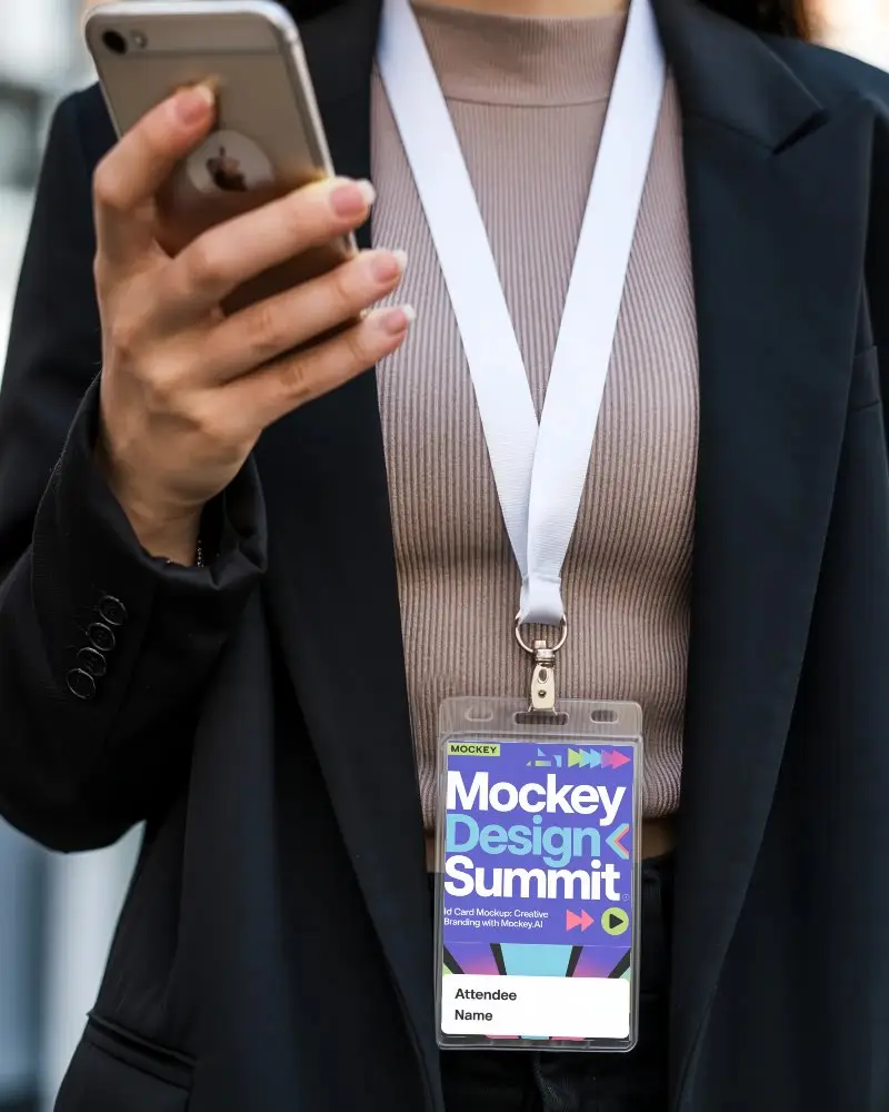 Professional Id Card Mockup With Blank Space For Customized Design And Identity Details