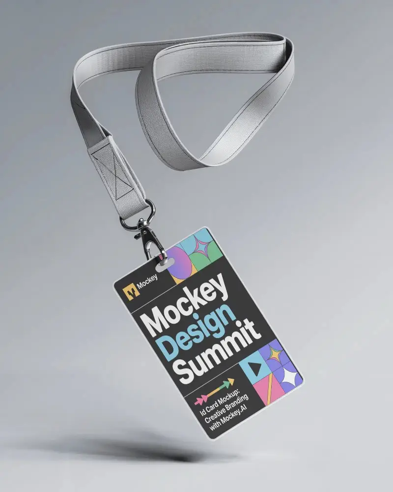 Elegant Office Id Mockup Stylish Employee Name Tag With Subtle Shadow Effect And High End Lanyard Design