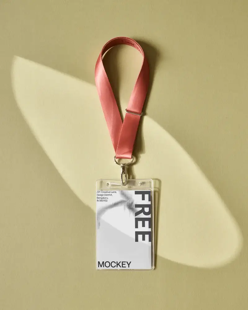 Professional Empty Id Card Badge With On Textured Background For Mockup Use