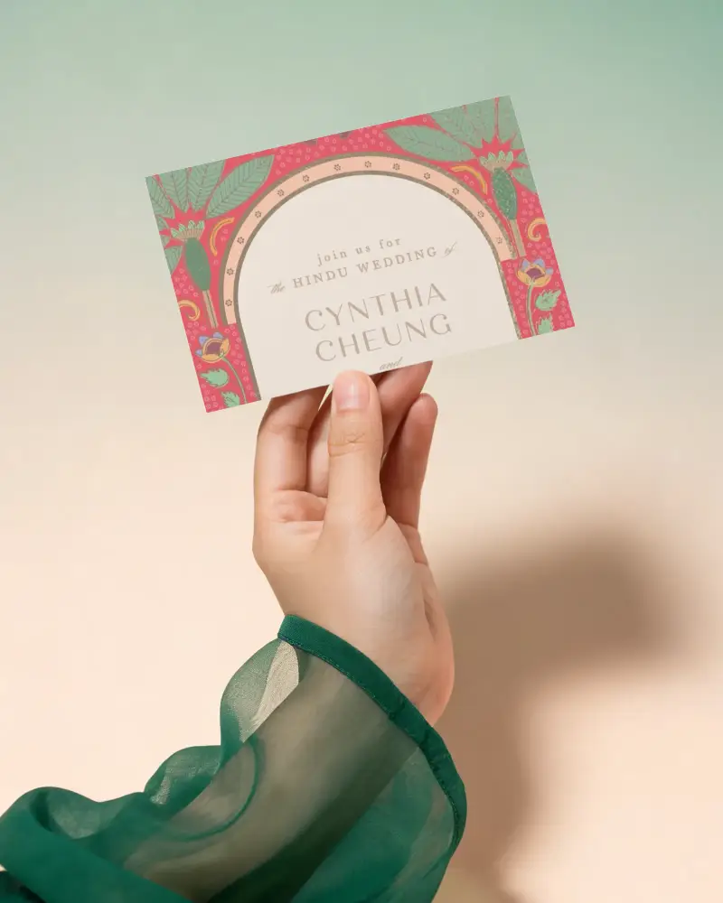 Hand Holding Blank Invitation Card Mockup For Event Invitations And Personalized Messages