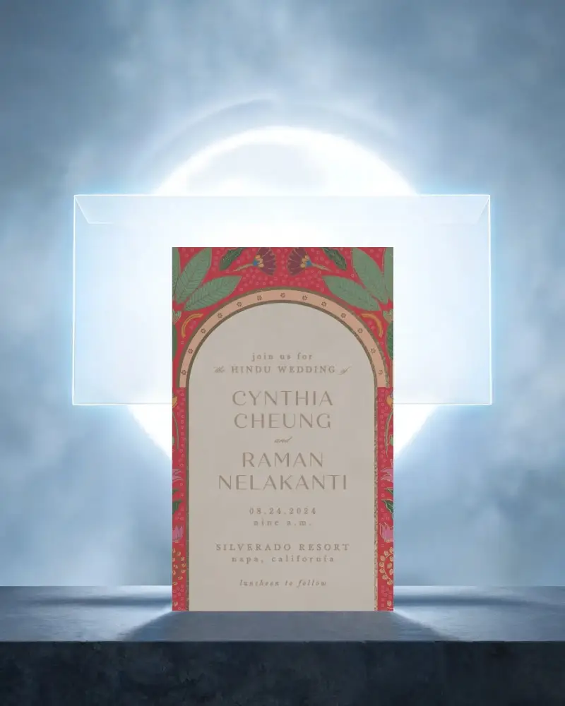 Minimalistic Modern Invitation Card Mockup With Glowing Background And Blank Front View
