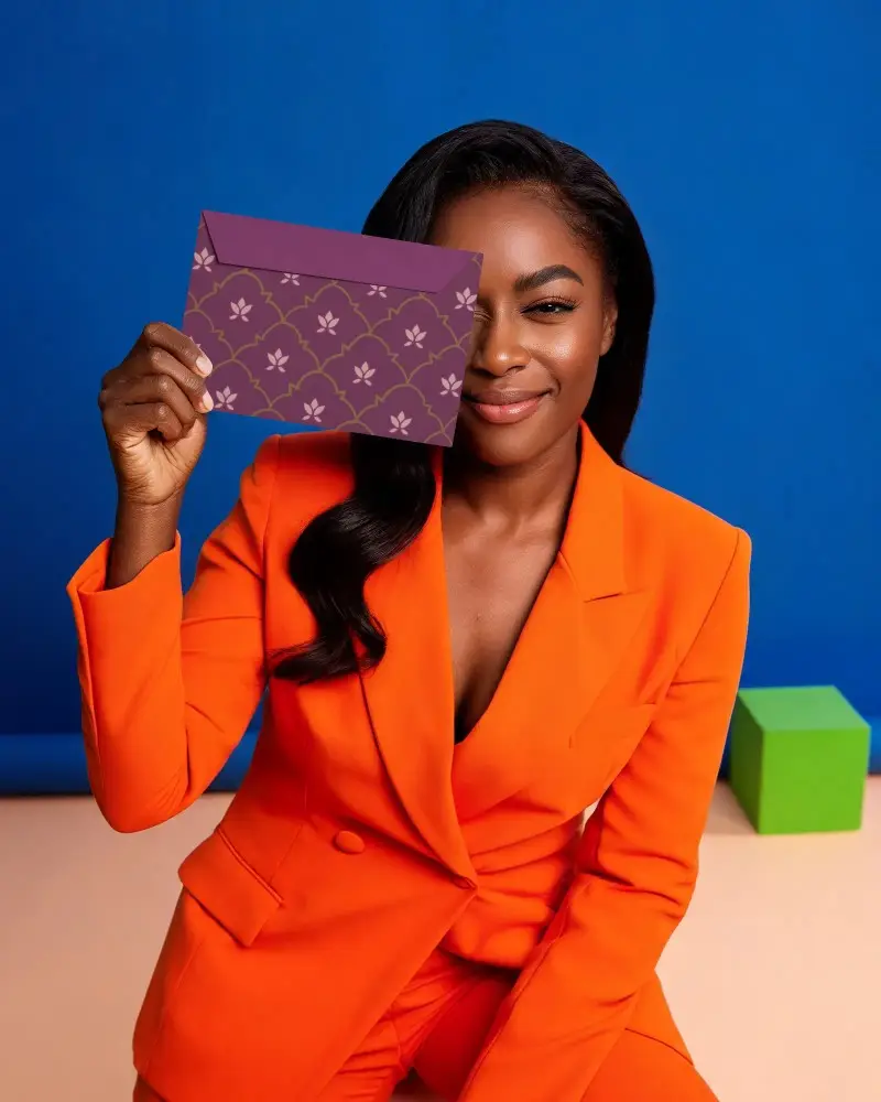 Modern Invitation Card Mockup Held By Woman Showcasing Invitation Concept For Invite Design